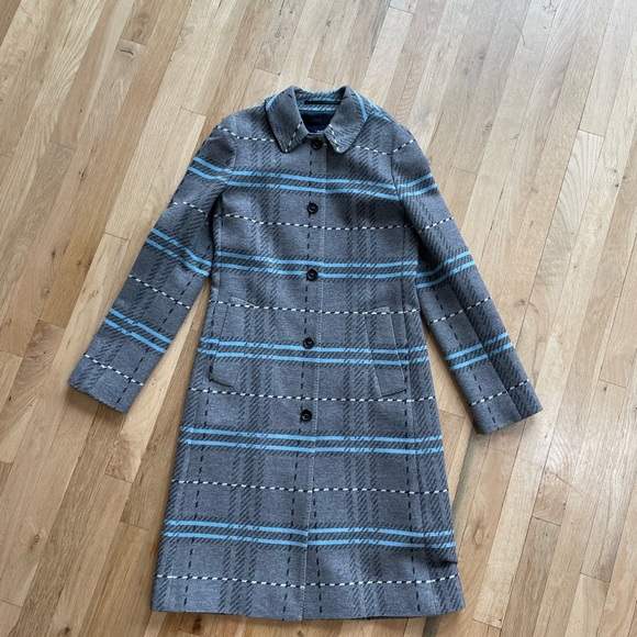 Burberry Plaid Lambswool Coat Made in Italy